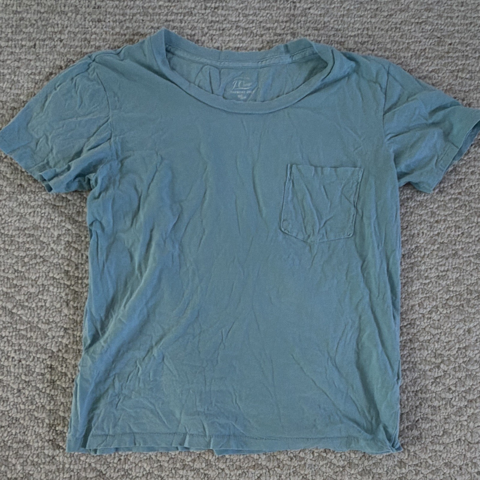 J.Crew Men's Blue Solid Cotton Jersey Crew Neck Pocket Tee Short Sleeve M gallery