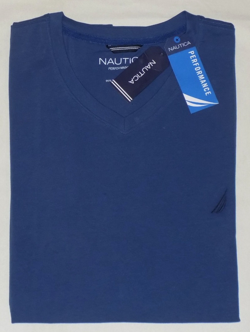 Nautica Men’s Active Stretch Performance V-Neck T-Shirts Undrcurent XL New