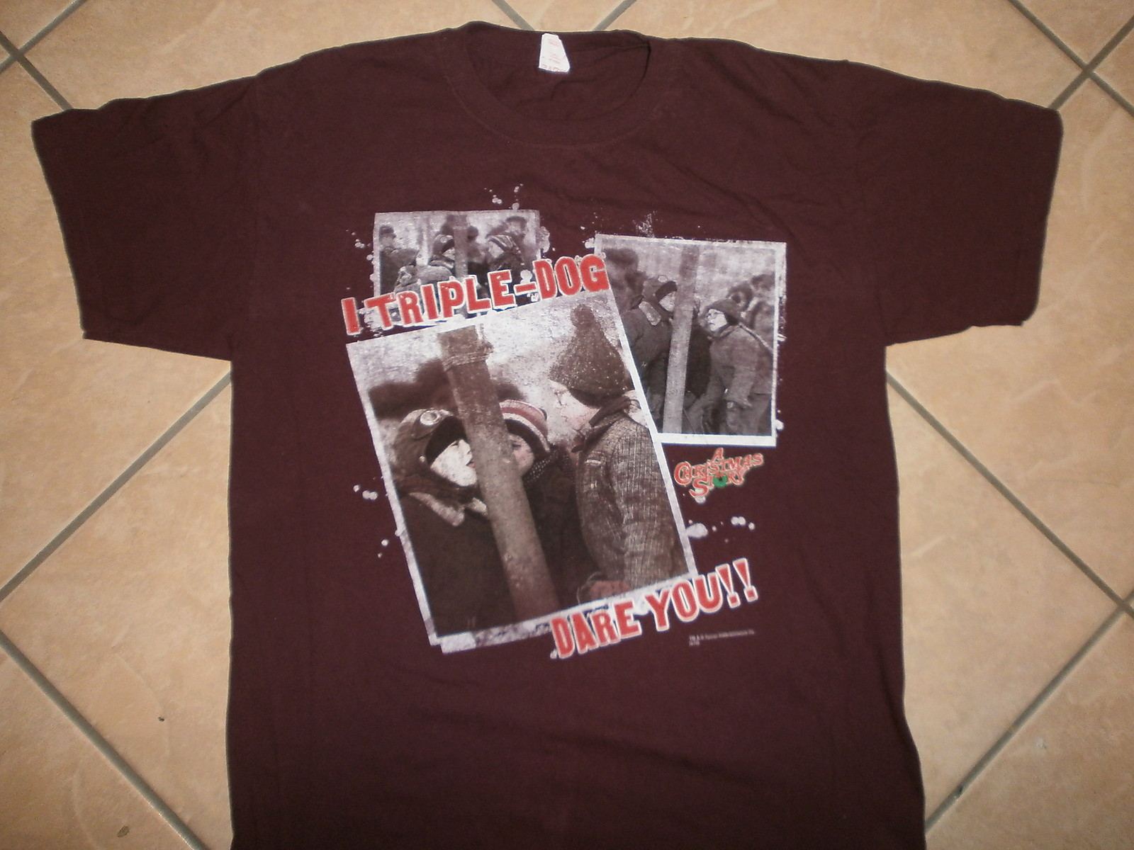 A CHRISTMAS STORY TRIPLE DOG DARE T SHIRT Tongue Stuck To Pole retro 80s Movie M gallery