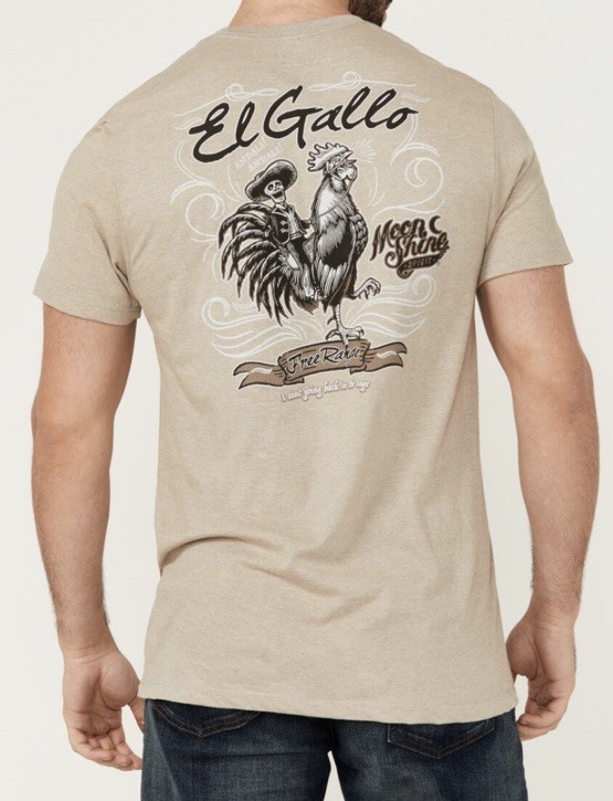 NWT El Gallo Men’s Brad Paisley Moon Shine Spirit T-shirt TAN XL gallery