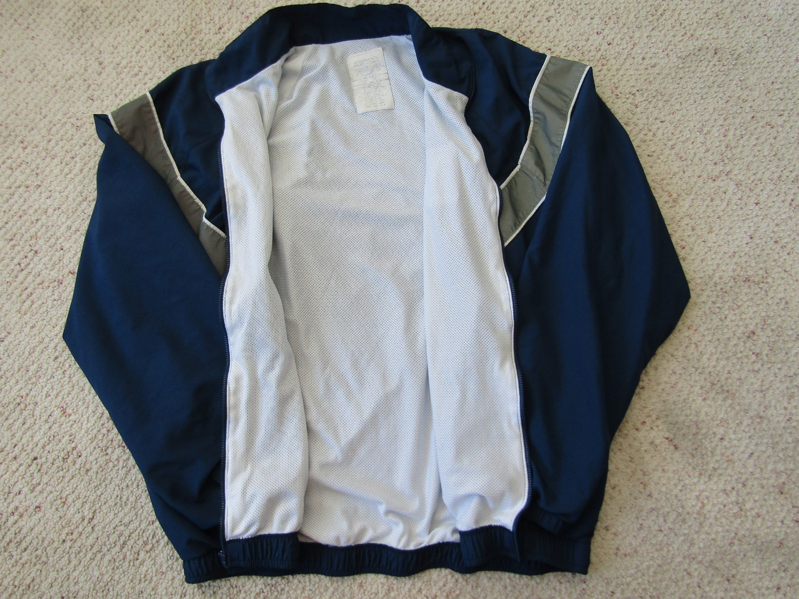 U S Air Force Jacket Blue with Stitched Letters and Silver Reflective Stripes L gallery