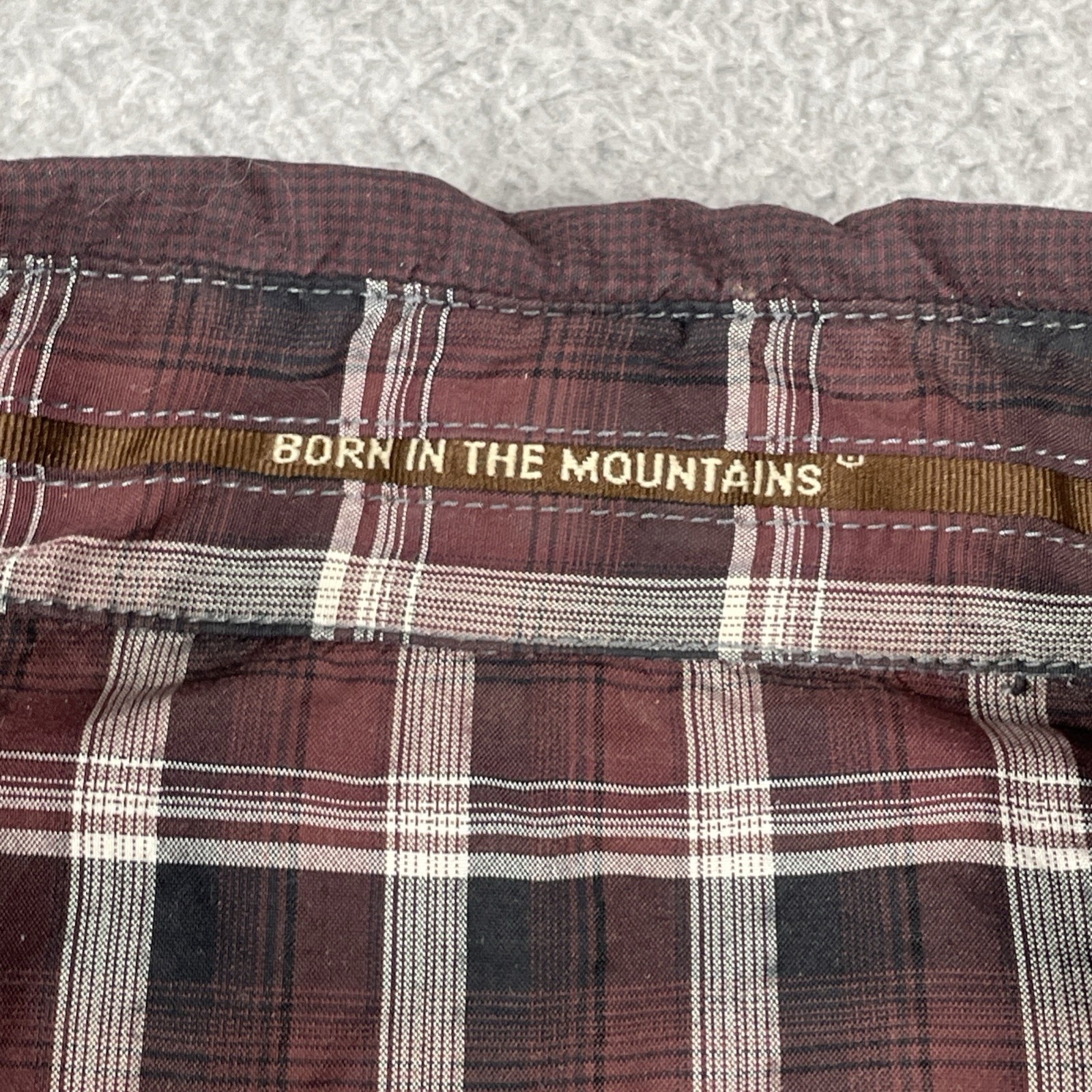 Kuhl Outdoors Button Up Pocket Adventure Shirt Micro Plaid Nylon Medium Maroon gallery