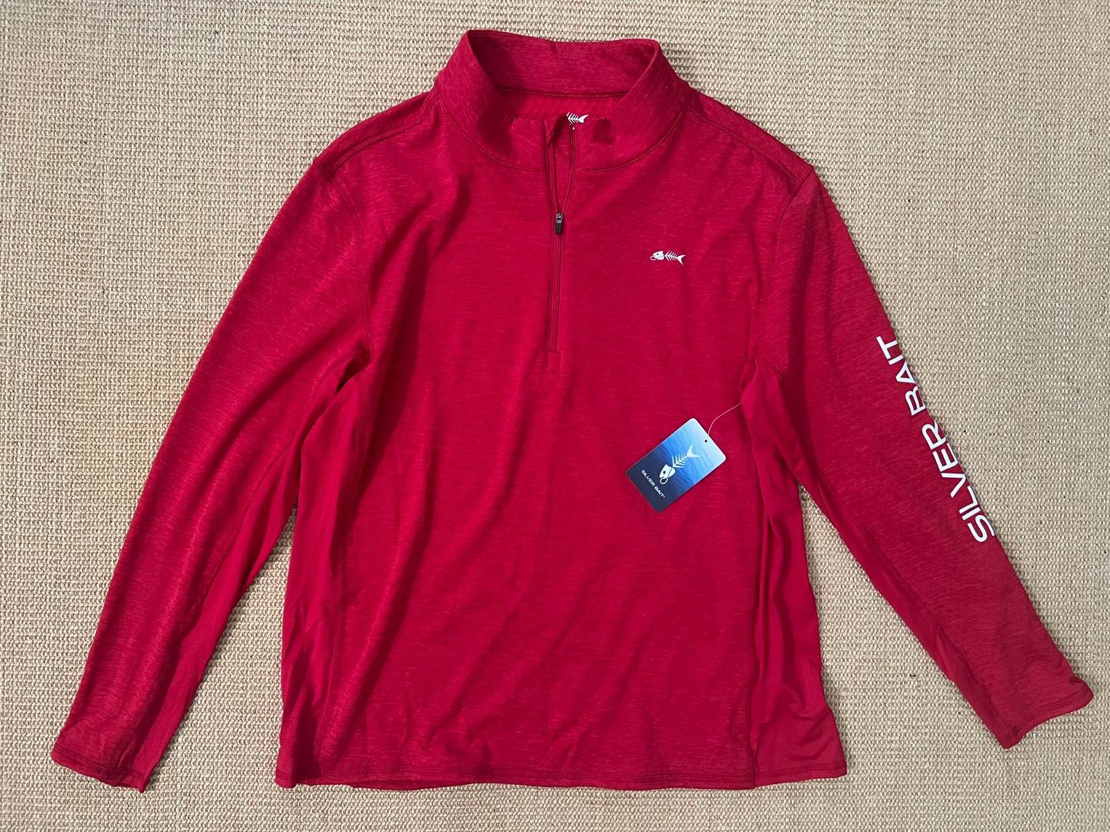 Silver Bait Red Men's Long Sleeve, 1/4 Zip Front Pullover Size XL gallery