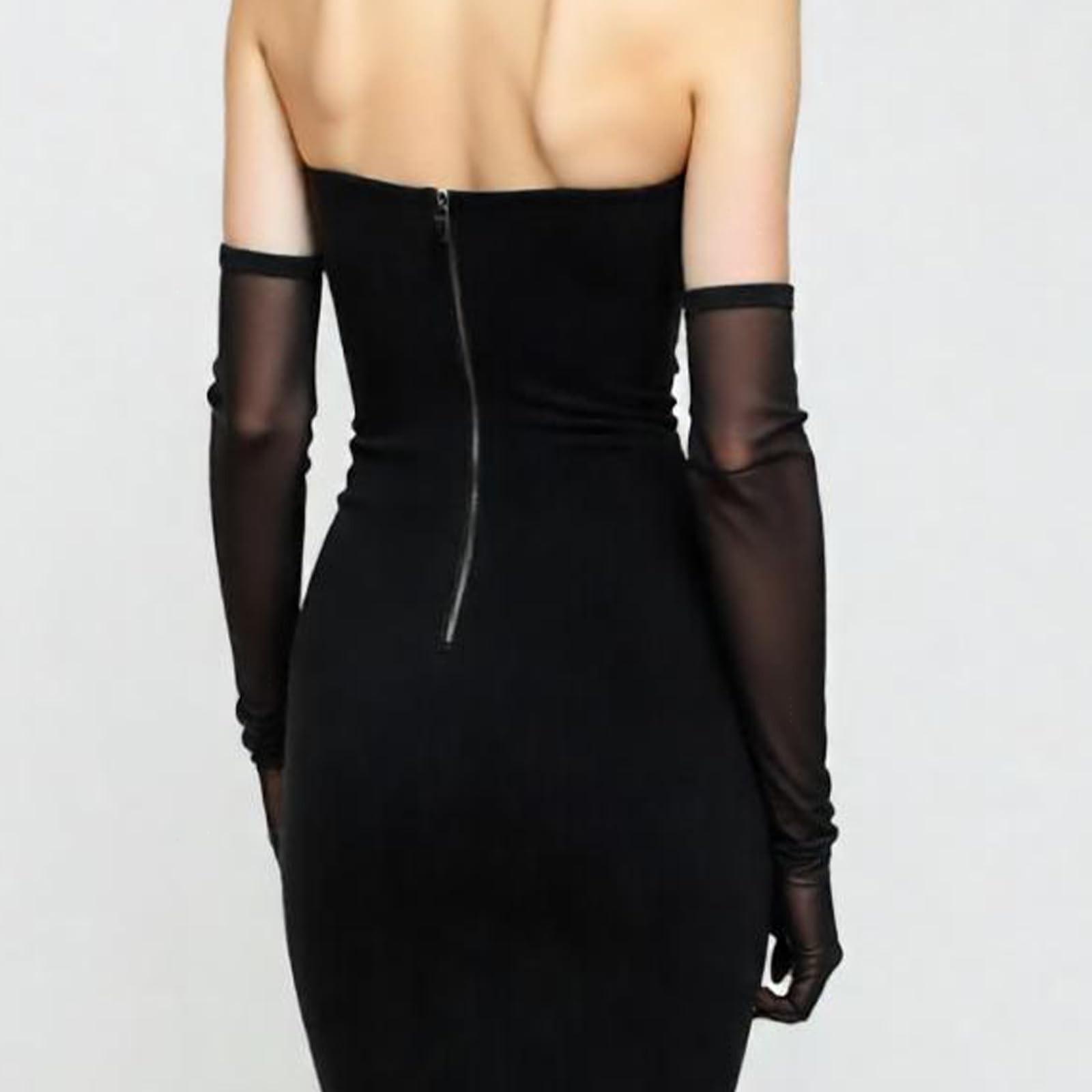 Long Black Lace Sheer Opera Gloves for Women 1920s Flapper Bridal Prom gallery
