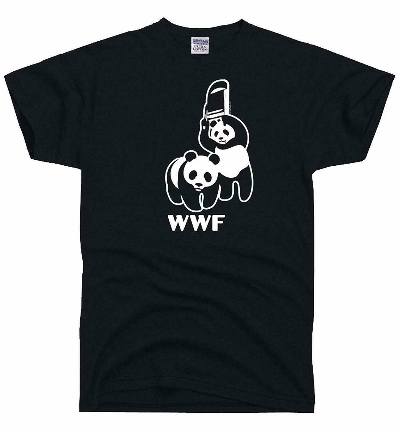 WWF WWE Panda Wrestling Chair Men Black Shirt - Funny Shirt gallery