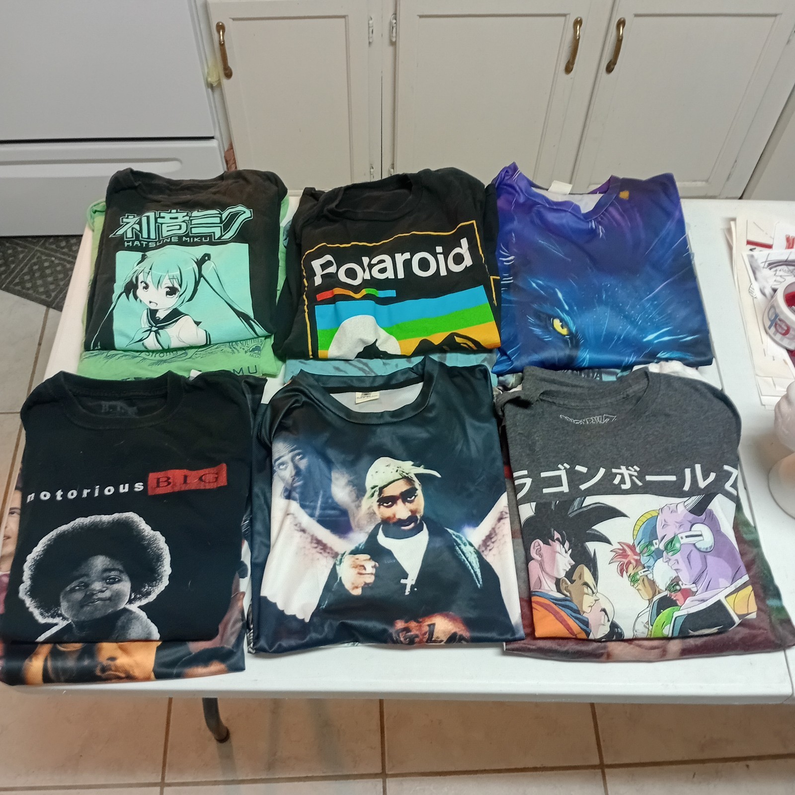Bulk Lot 48 Graphic Print Shirts Mixed Sizes Graphics Sports Anime Festival #2 gallery