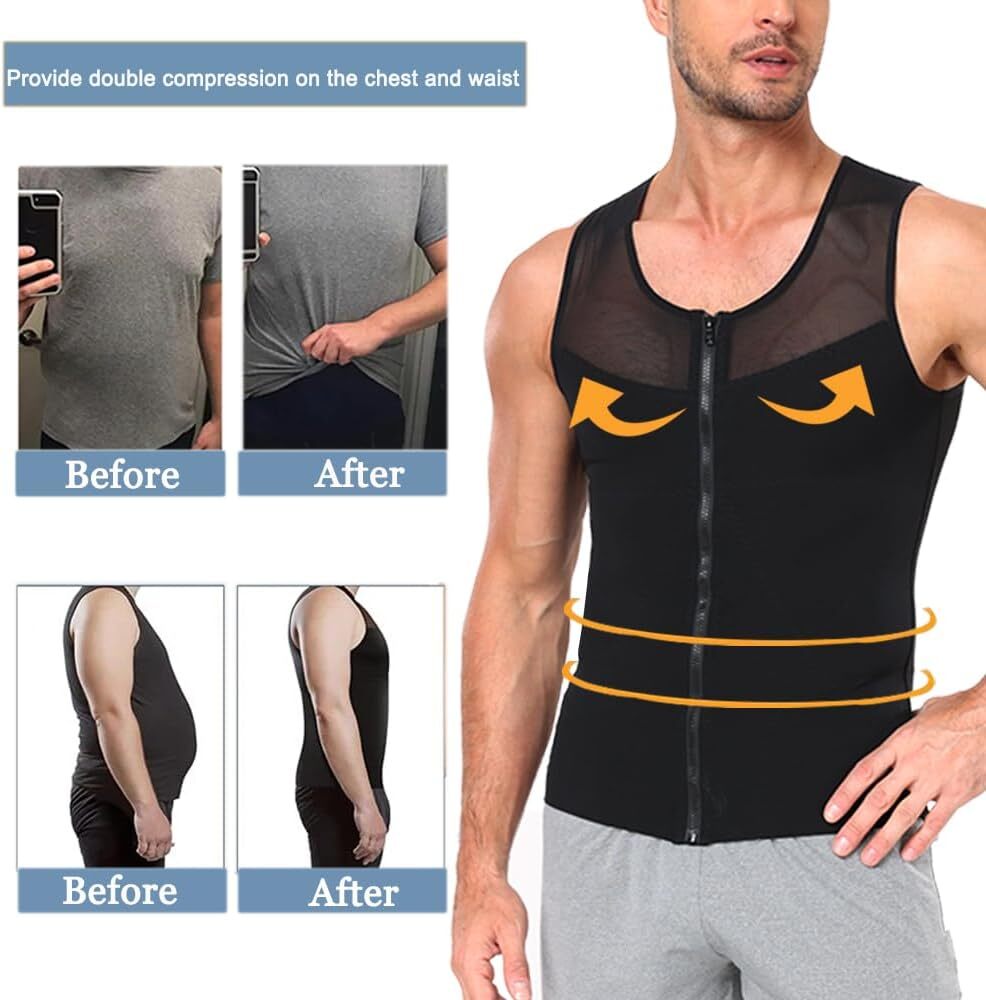 Men Compression Vest Post-Surgical Gynecomastia Shirt Body Shaper Tummy Control gallery