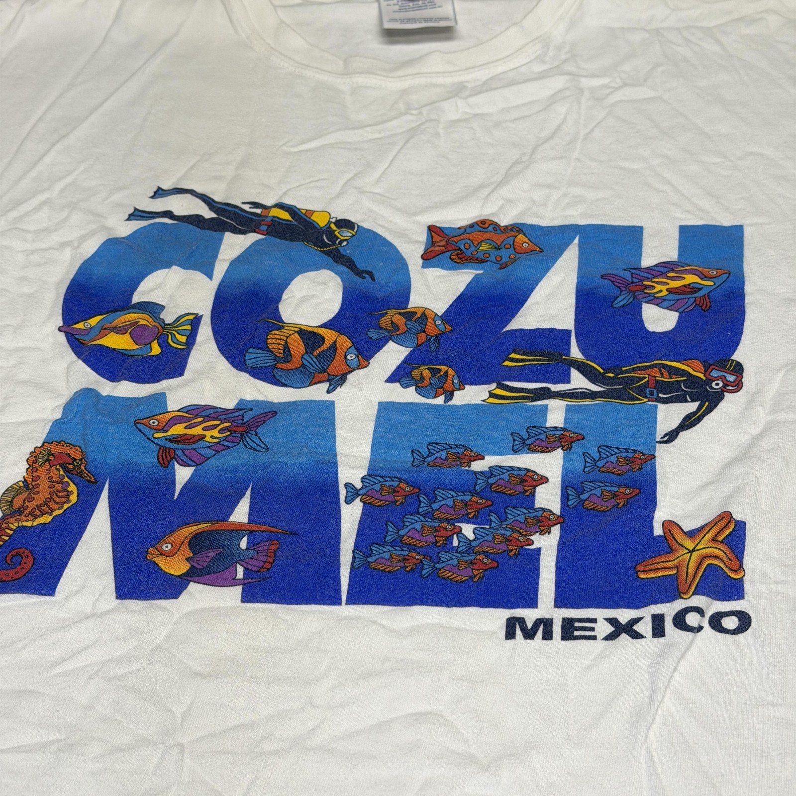 Cozumel Mexico Shirt Mens 3XL White Optima Scuba Diving Fish Graphic Tee gallery