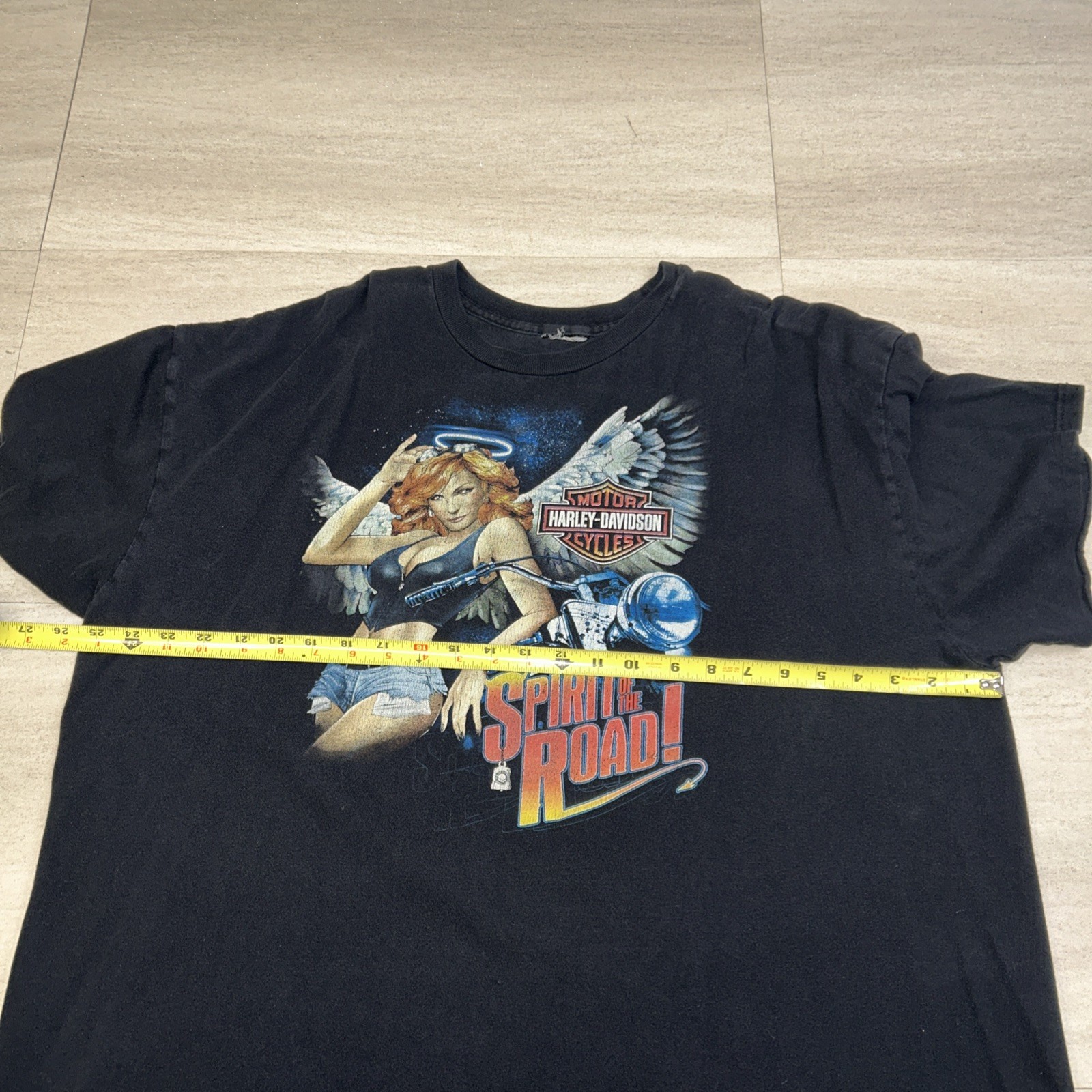 Vintage Y2k Harley Davidson Tee Shirt Size 2XL(?) Pin Up See Pics For Size gallery