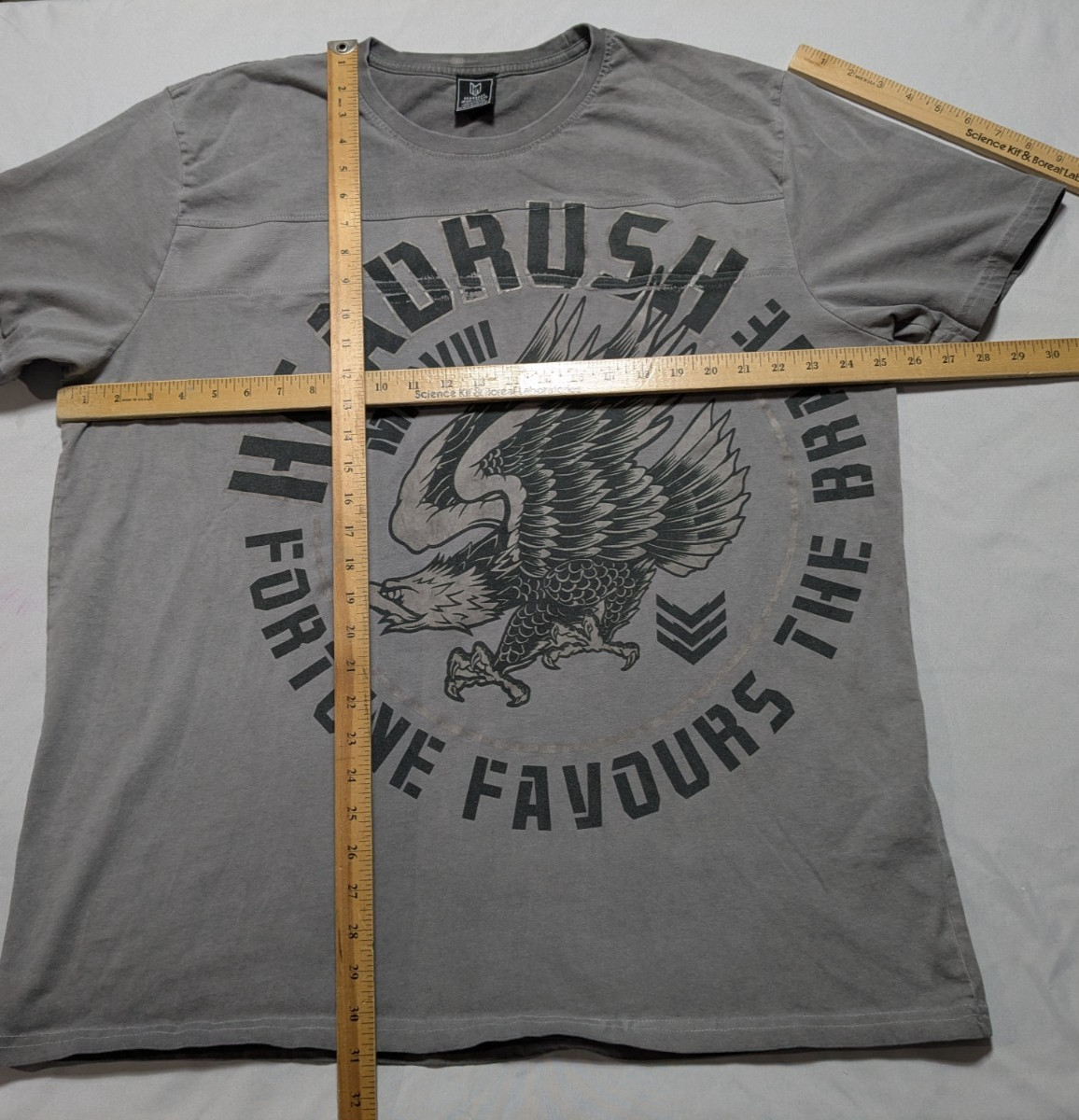 HEADRUSH FORTUNE FAVORS THE BRAVE x FEAR NONE - Men 2XL Gray T-Shirt gallery
