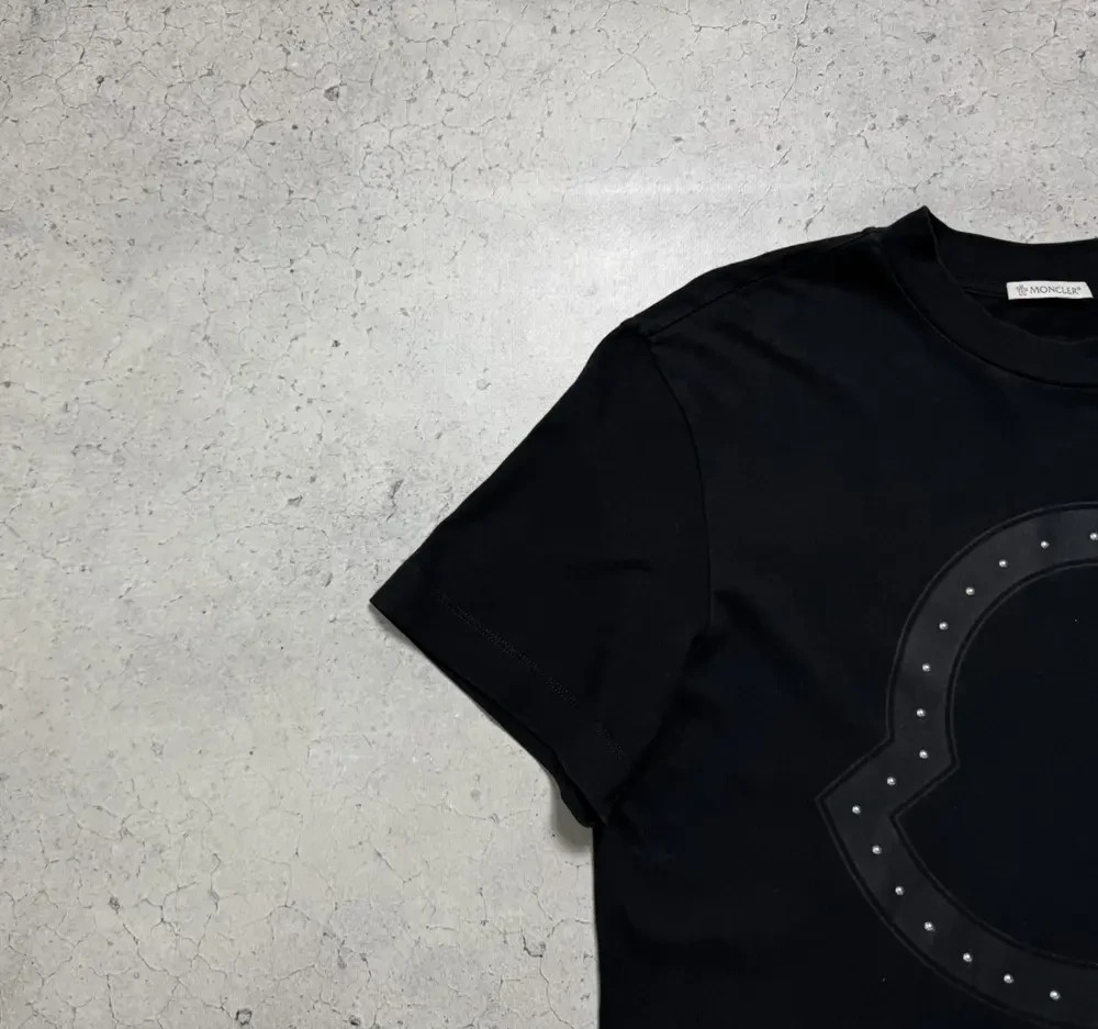 Moncler SS T-Shirt Black Big Logo Size S gallery