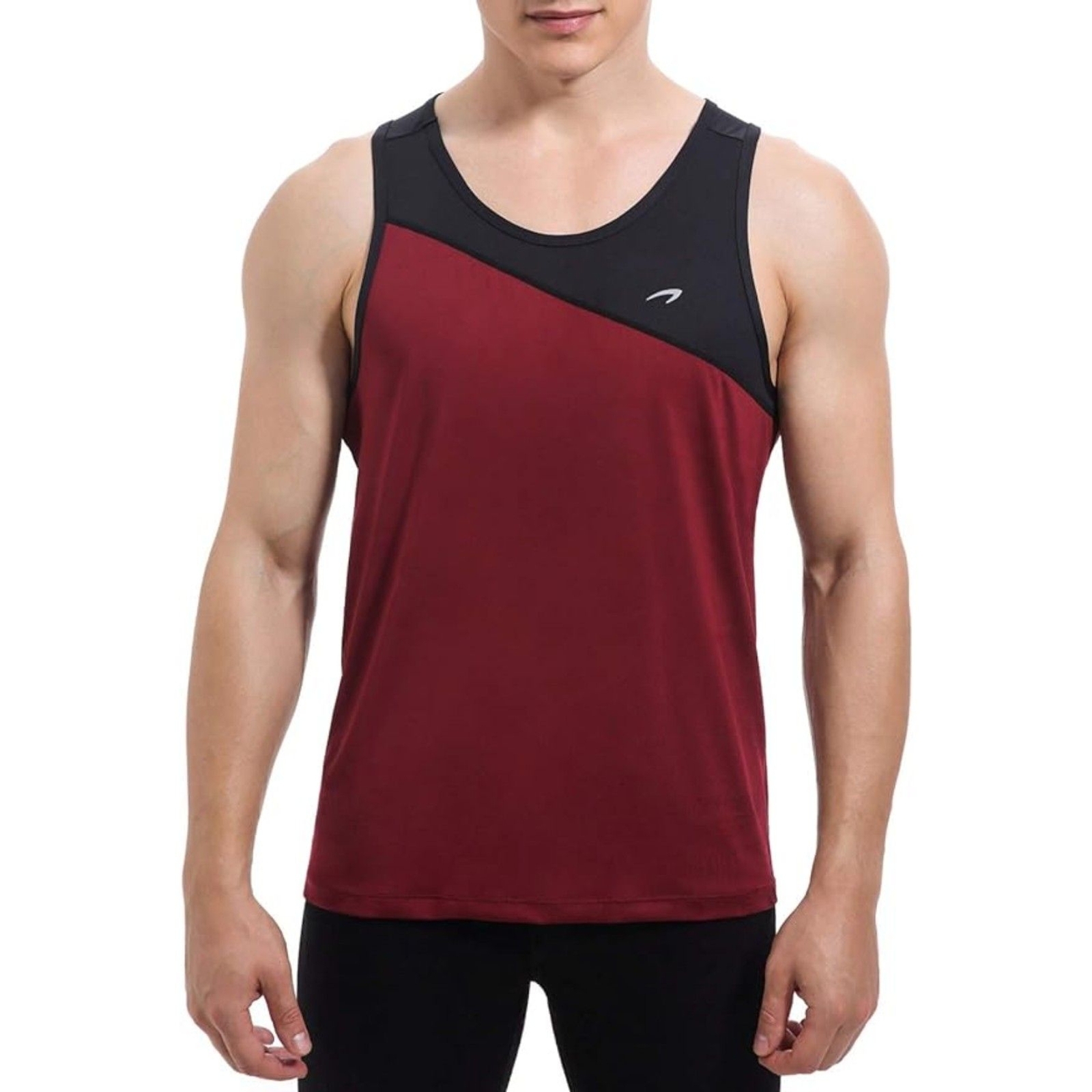 Tank Tops Quick Dry Athletic Gym Sleeveless Shirts Running Workout Jogging Red,L gallery