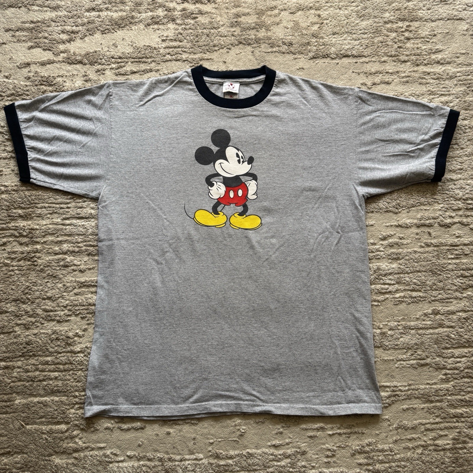 Vintage Mickey Mouse Disney Store Ringer Tee Men’s XL Gray Cartoon Classic USA gallery