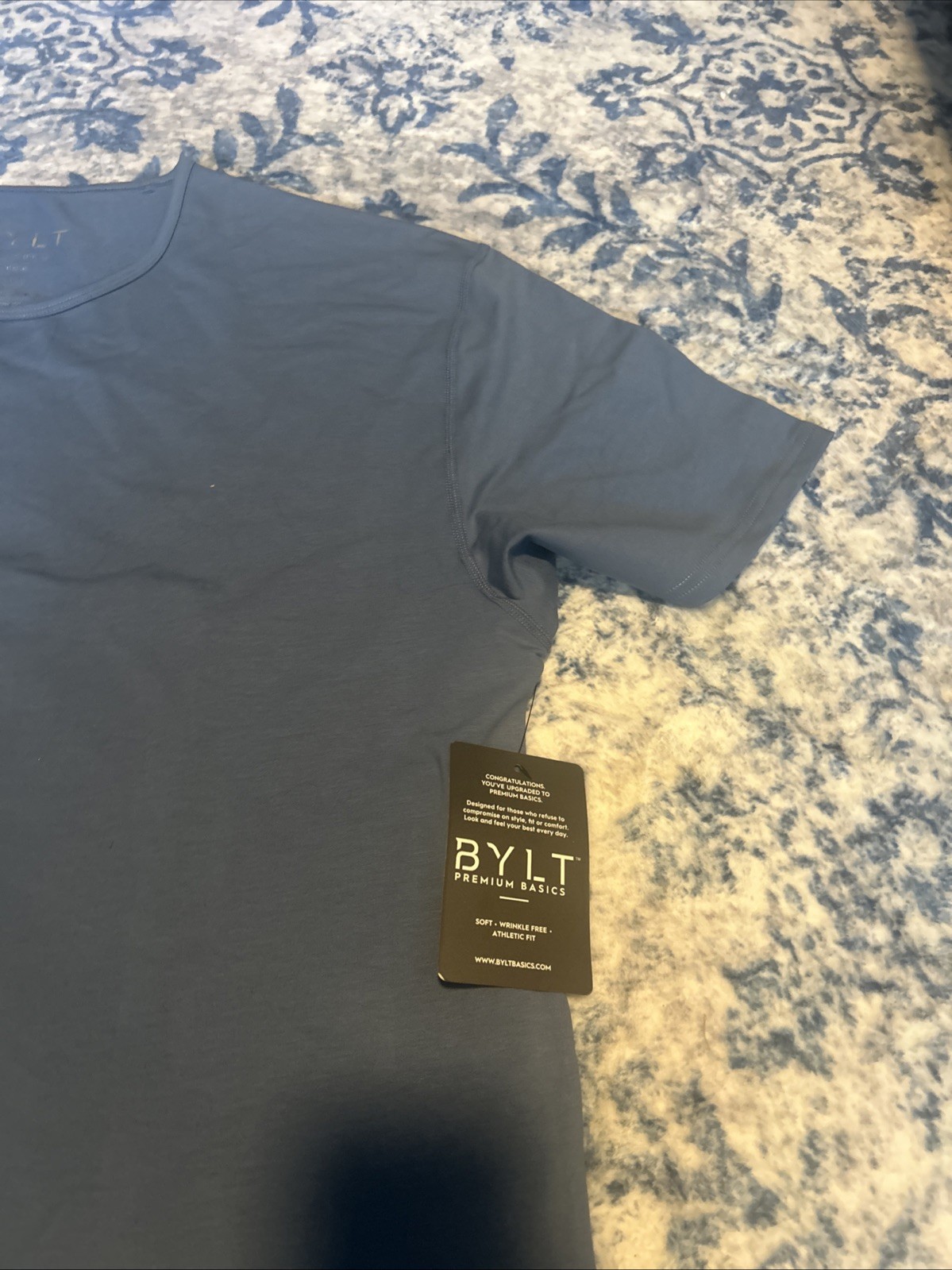 BYLT Premium Basics Drop-Cut Lux T-Shirt Blue Size XL NWT gallery