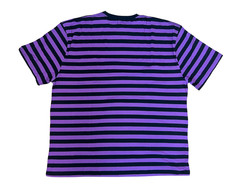 PURPLE & BLACK STRIPE SHORT SLEEVE TEE