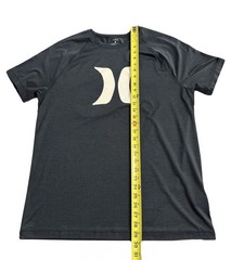 Hurley Mens Performance T Shirt Large Black Logo Stretch Athletic Training Tee