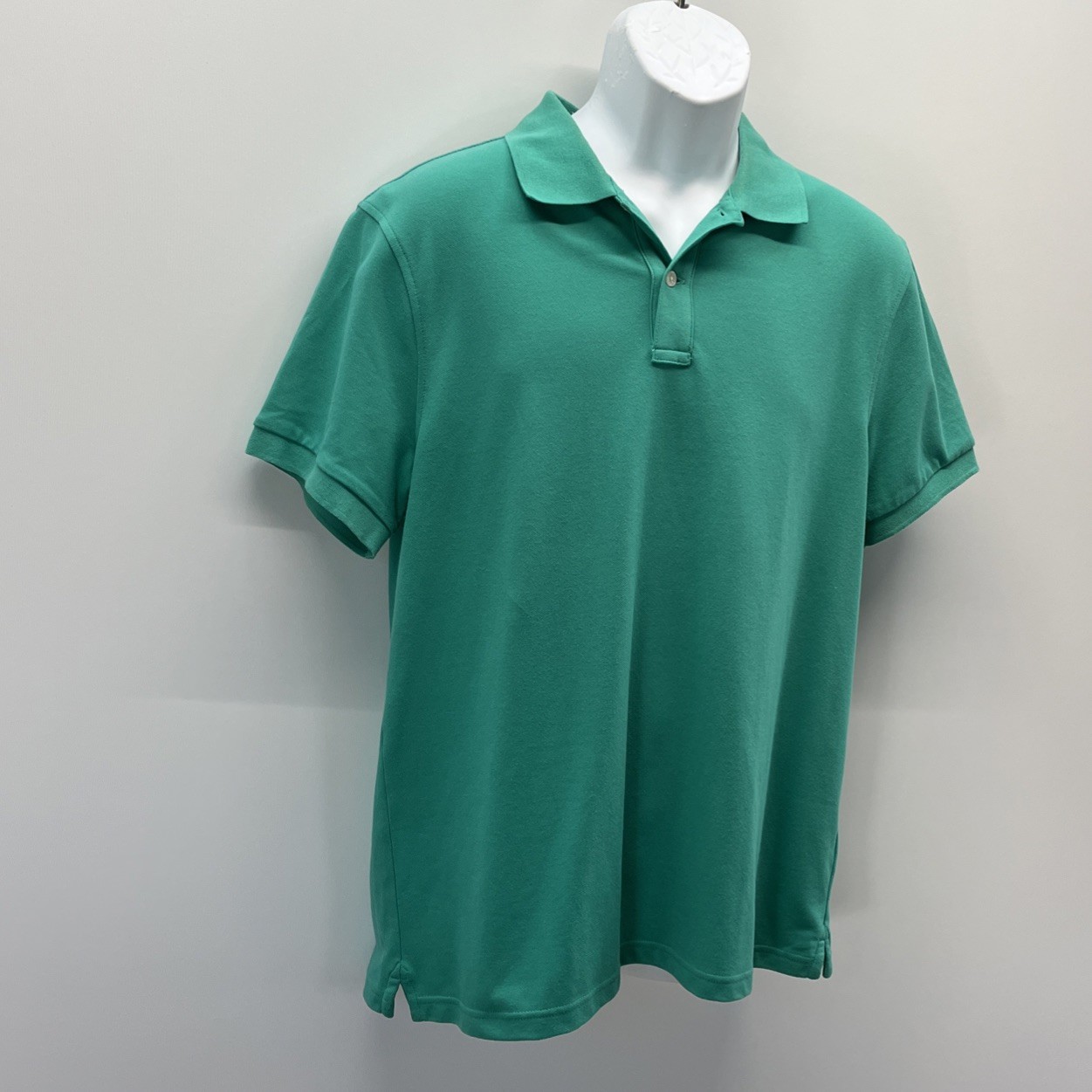 J Crew Flex Piqué Polo Untucked Shirt Green Men's SZ Large gallery