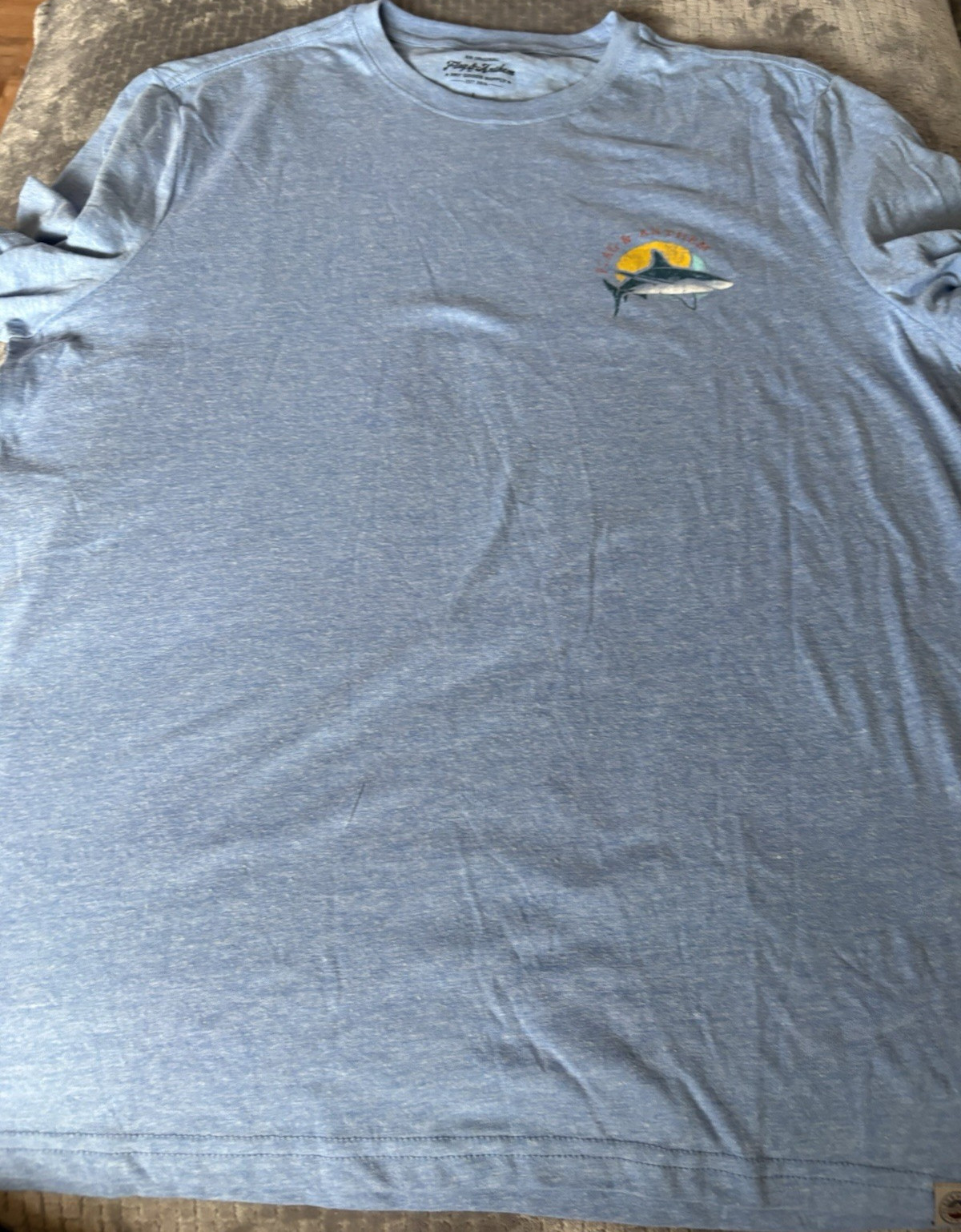 Flag & Anthem Trade Mark T-shirt Men light blue Graphic Print Large