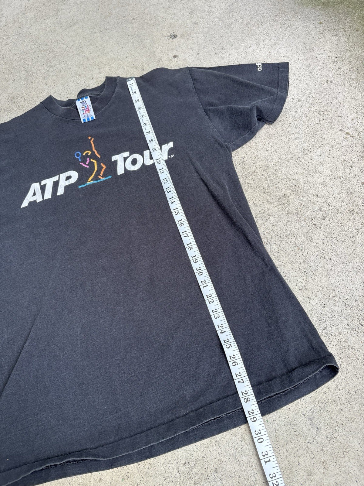 Vintage Adidas ATP Tennis Black Single Stitch Made In USA Shirt gallery