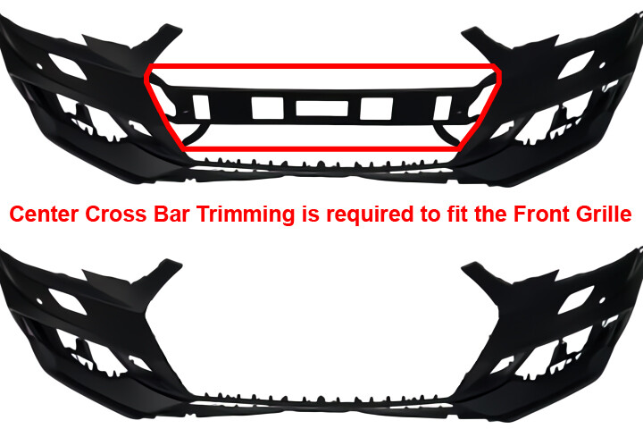 For AUDI 17-19 A4 B9 , RS4 Style Front Bumper with Chrome Front Grille w/PDC