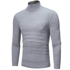 Mens Turtleneck Basic Pullover Long Sleeve Jumper Top Casual Slim Fit T-Shirt