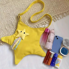 1pc Star Shaped Cross Body Bag Multi-functional Canvas Shoulder Bag