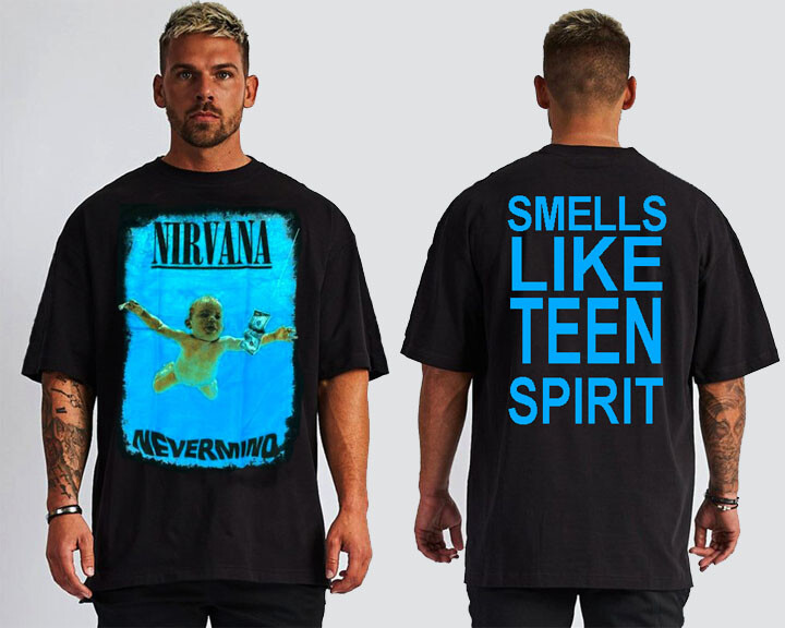 NIRVANA NEVERMIND FRONT AND BACK PRINT T SHIRTS MEN’S SIZES