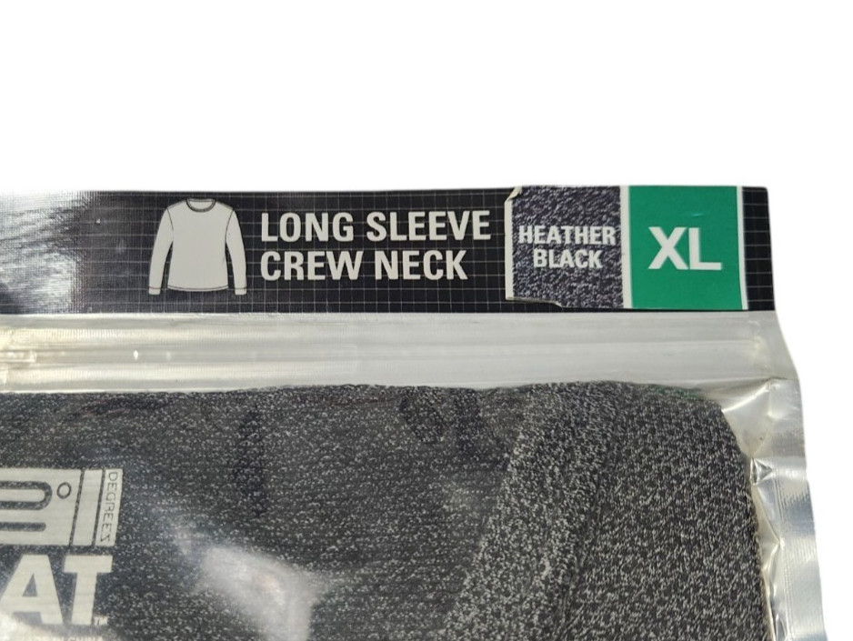 32 Degrees Heat Mens XL Long Sleeve Crew Neck Tee T-Shirt Heather Black gallery