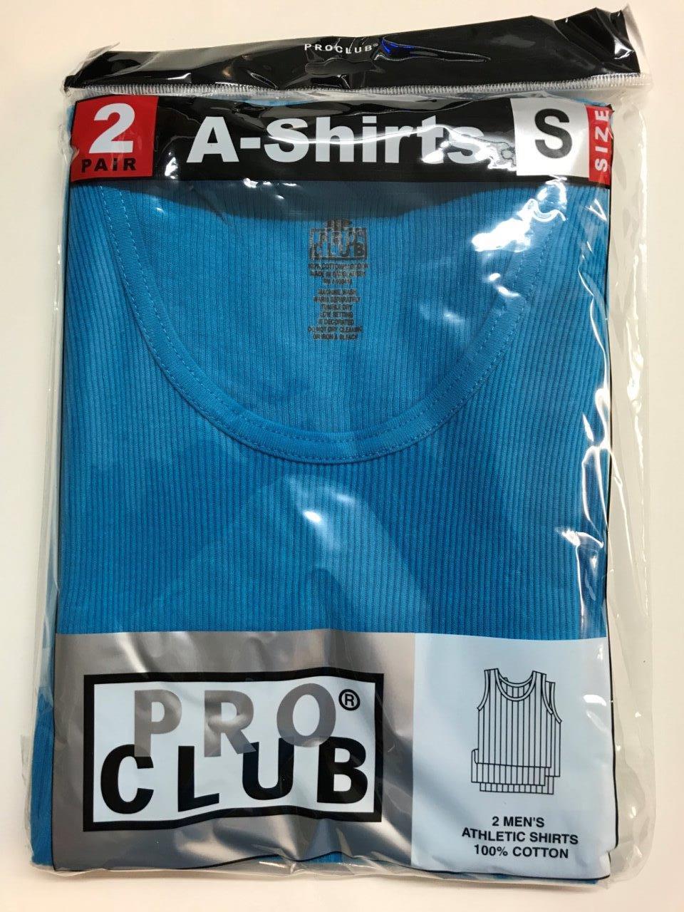 2 New PROCLUB MEN’S A-shirts Turquoise Tank Top Undershirts Pro Club SMALL-7XL