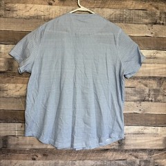 Con.Struct Mens Abstract Henley Shirt 2XL Blue 4 Way Stretch Quick Dry NEW