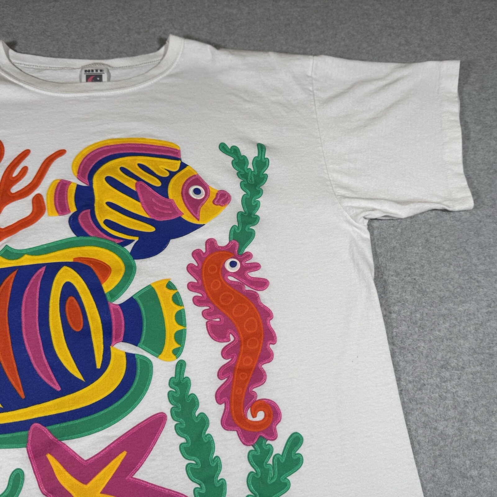 Vintage Nite Shirt Adult One Size fits All Made in USA Fish Tropical Casual gallery