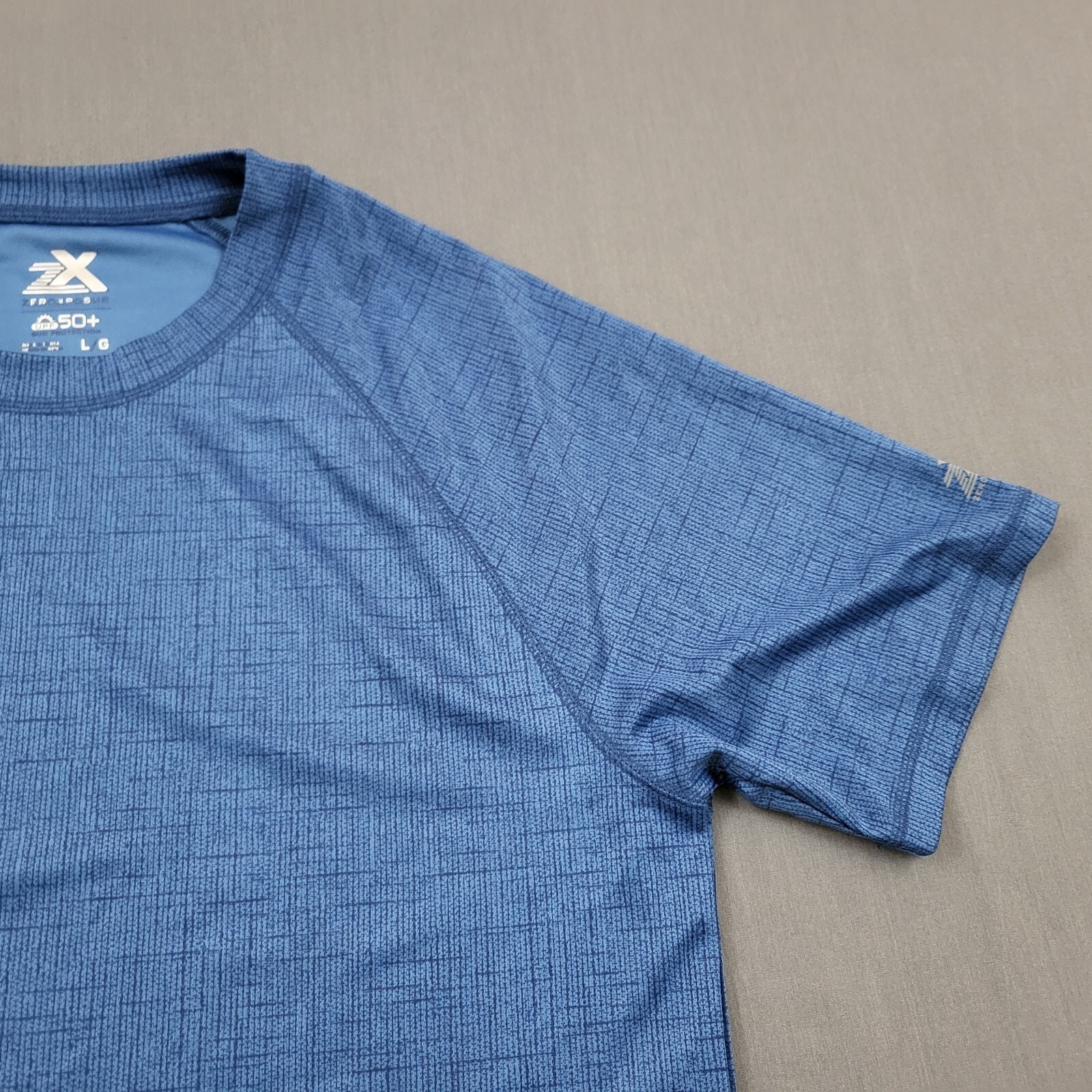 Zeroxposur Shirt Mens Large L Short Sleeve UPF 50+ Sun Protection Woven Blue gallery