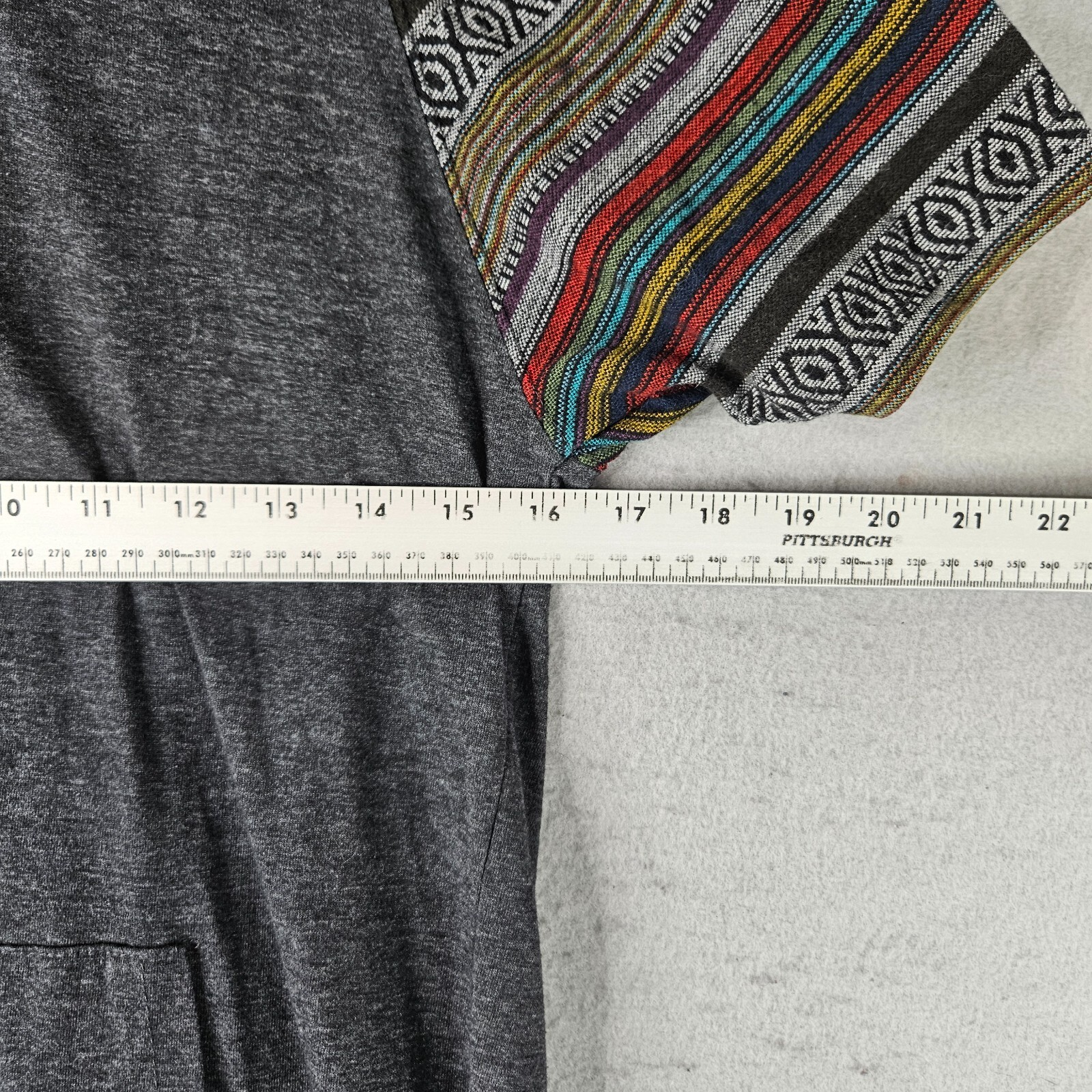 Beautiful Giant Hoodie Mens Small Gray Pullover Aztec Print Soft Lightweight gallery