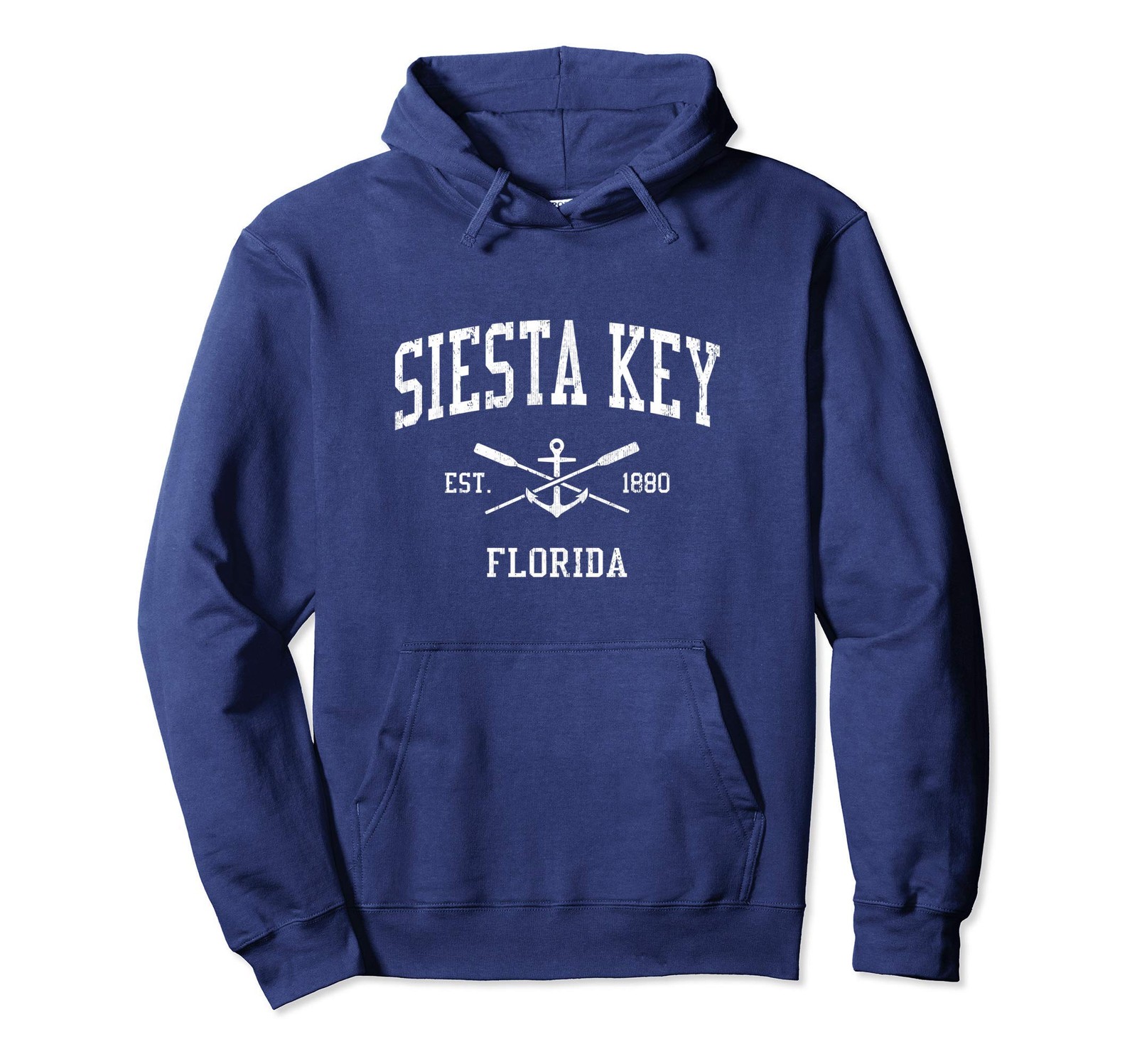 Siesta Key FL Vintage Crossed Oars & Boat Anchor Sports Pullover Hoodie gallery