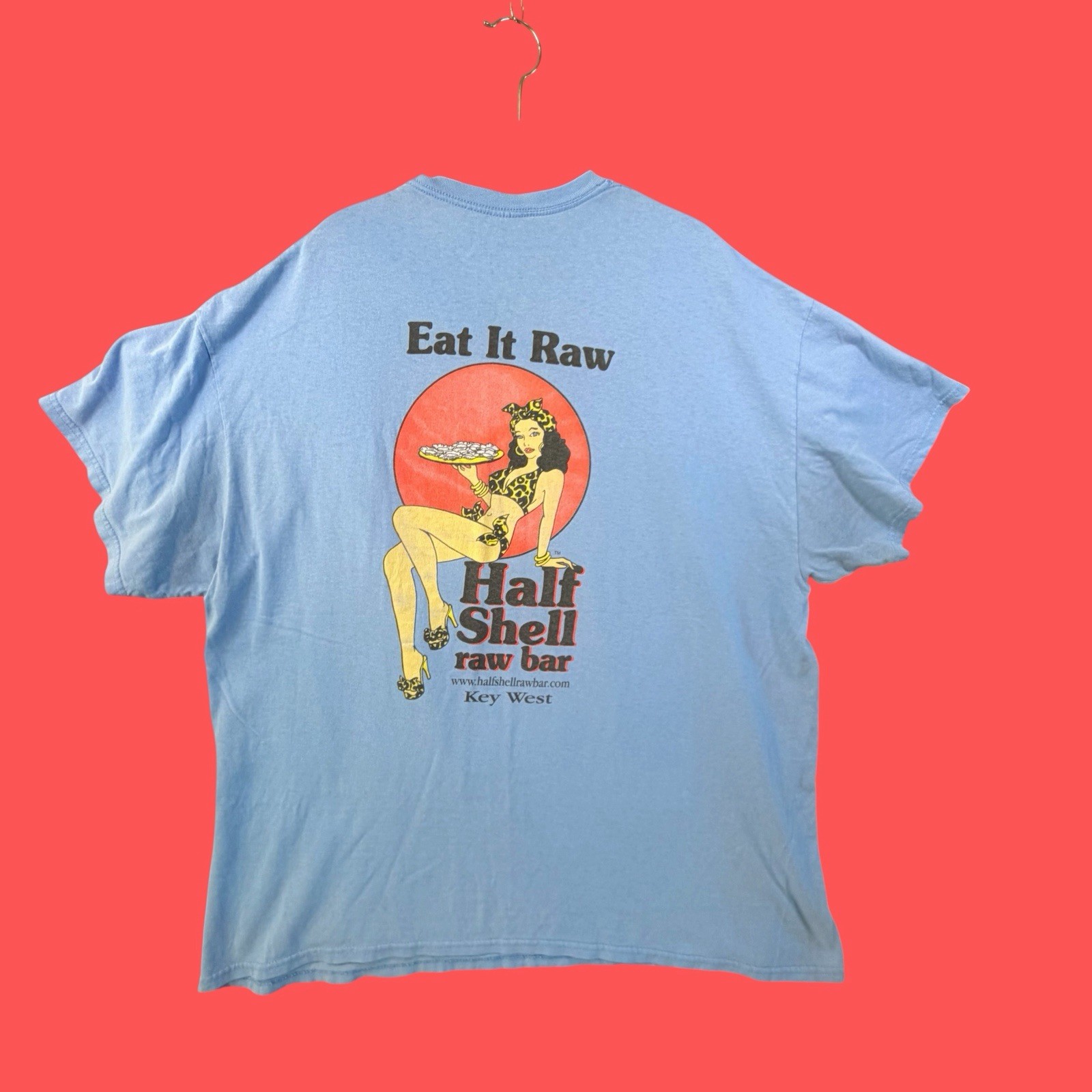 HALF SHELL RAW BAR “EAT IT RAW” … KEY WEST FL … Blue T-Shirt … Size 4XL /5XL gallery