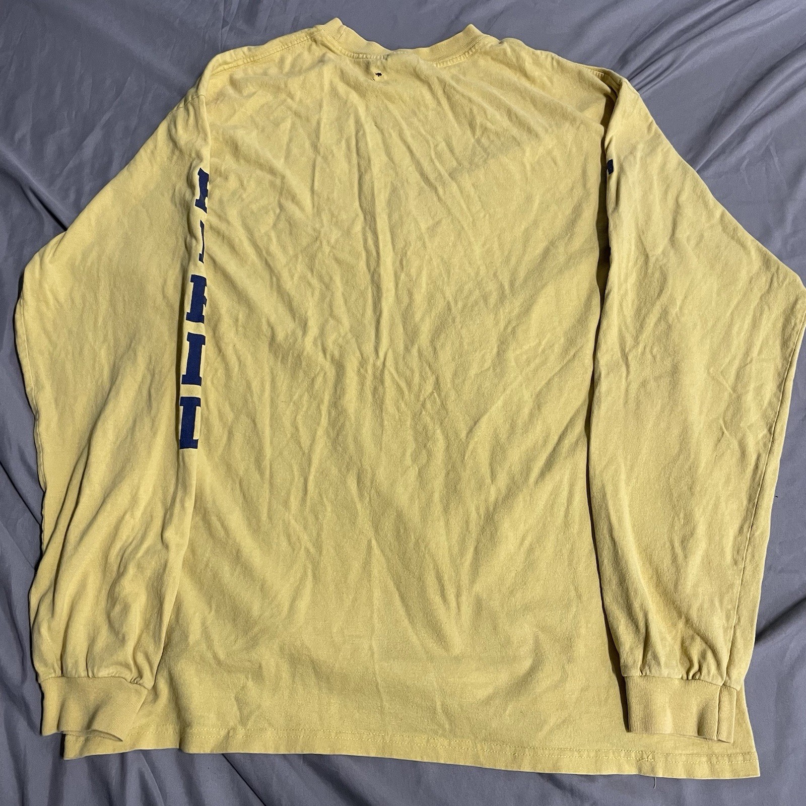 Vintage Distressed Track & Field Yellow Longsleeve Shirt XL Made In USA College gallery
