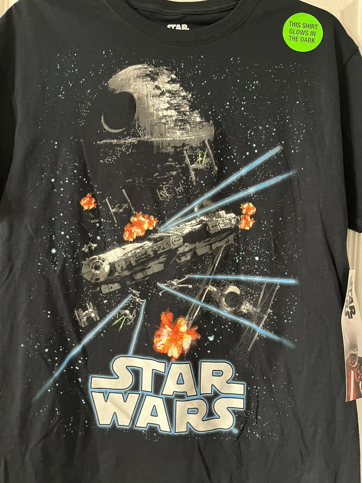 Star Wars Small (34/36) Glows In The Dark Men Black Colorful T-shirt gallery