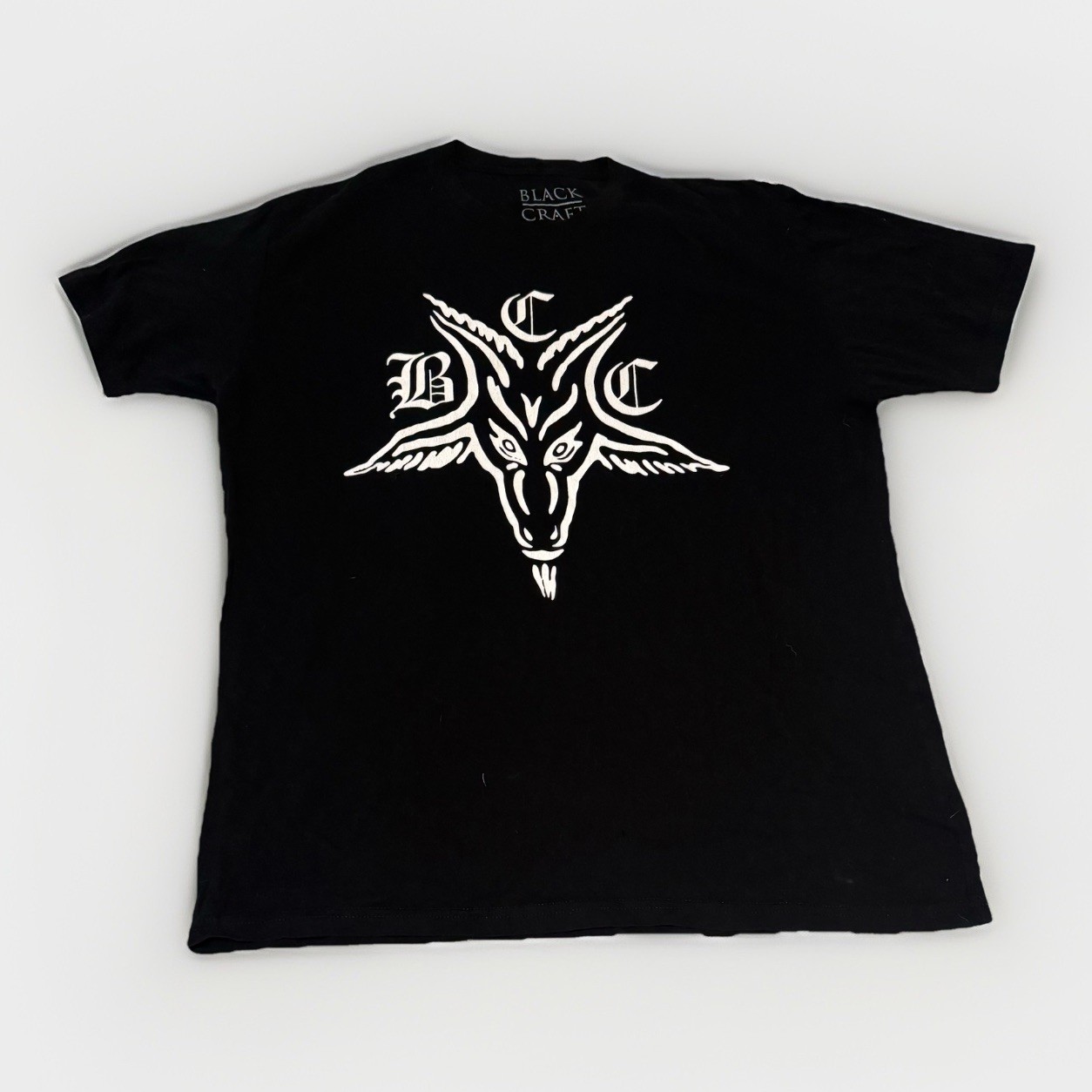 BLACKCRAFT CULT BCC Baphomet Short Sleeve Cotton Mens T-Shirt XL Black White gallery