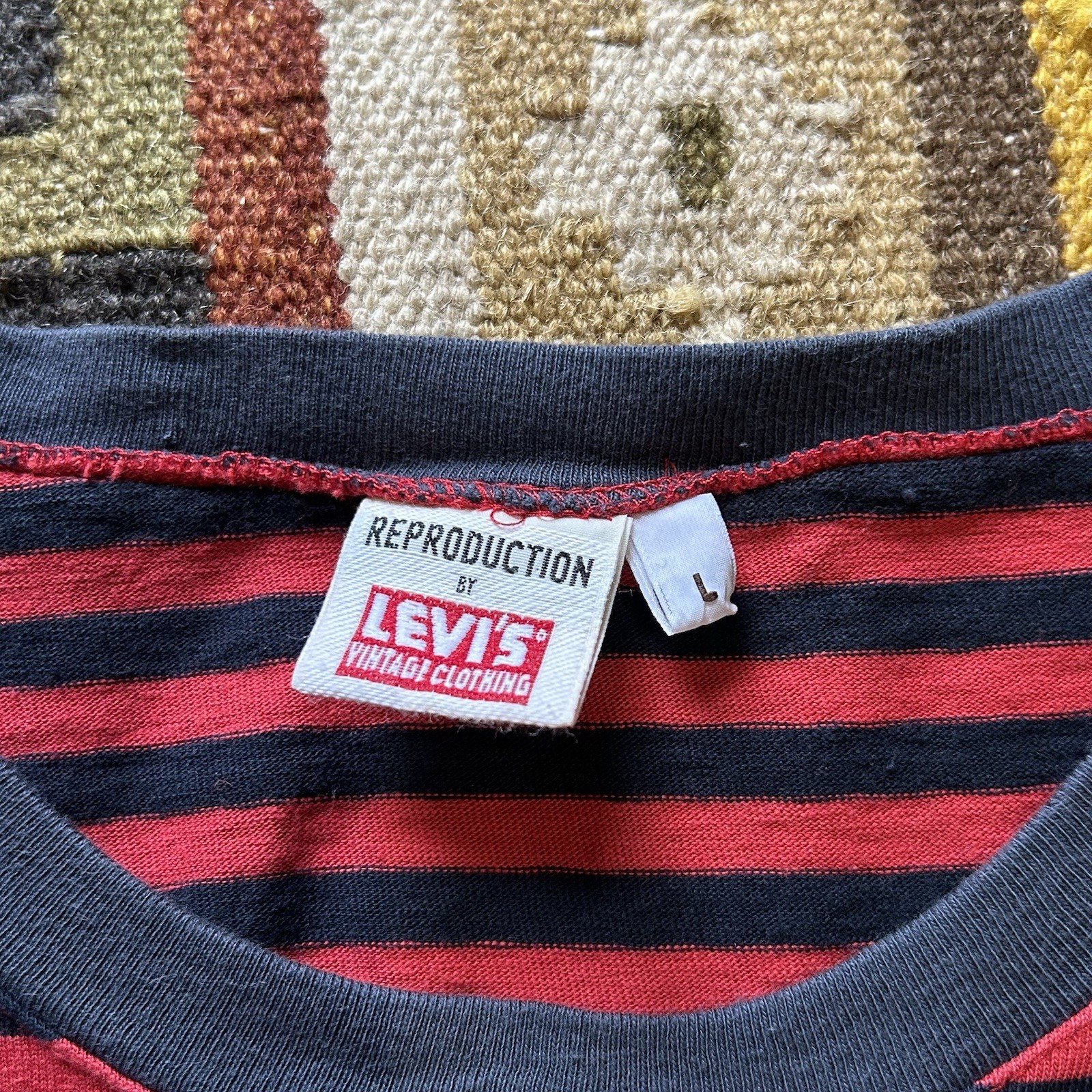 LVC Levi’s Vintage Clothing 1966 1% Free Long Sleeve Striped Tee Sz L gallery