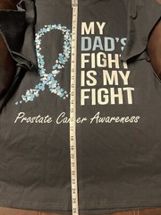 Size Large Prostate Cancer Awareness Light Blue Ribbon Dad Survivor T-Shirt