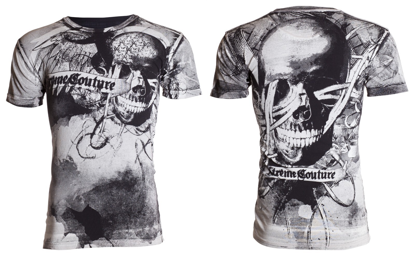 XTREME COUTURE by AFFLICTION Black CROSSED OUT Short Sleeve Slim Fit T-shirt NWT gallery