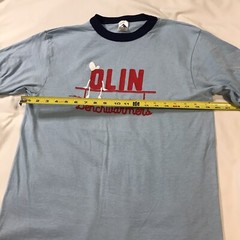 Olin Shirt Adult Medium Blue Red White Graphic Benchwarmers
