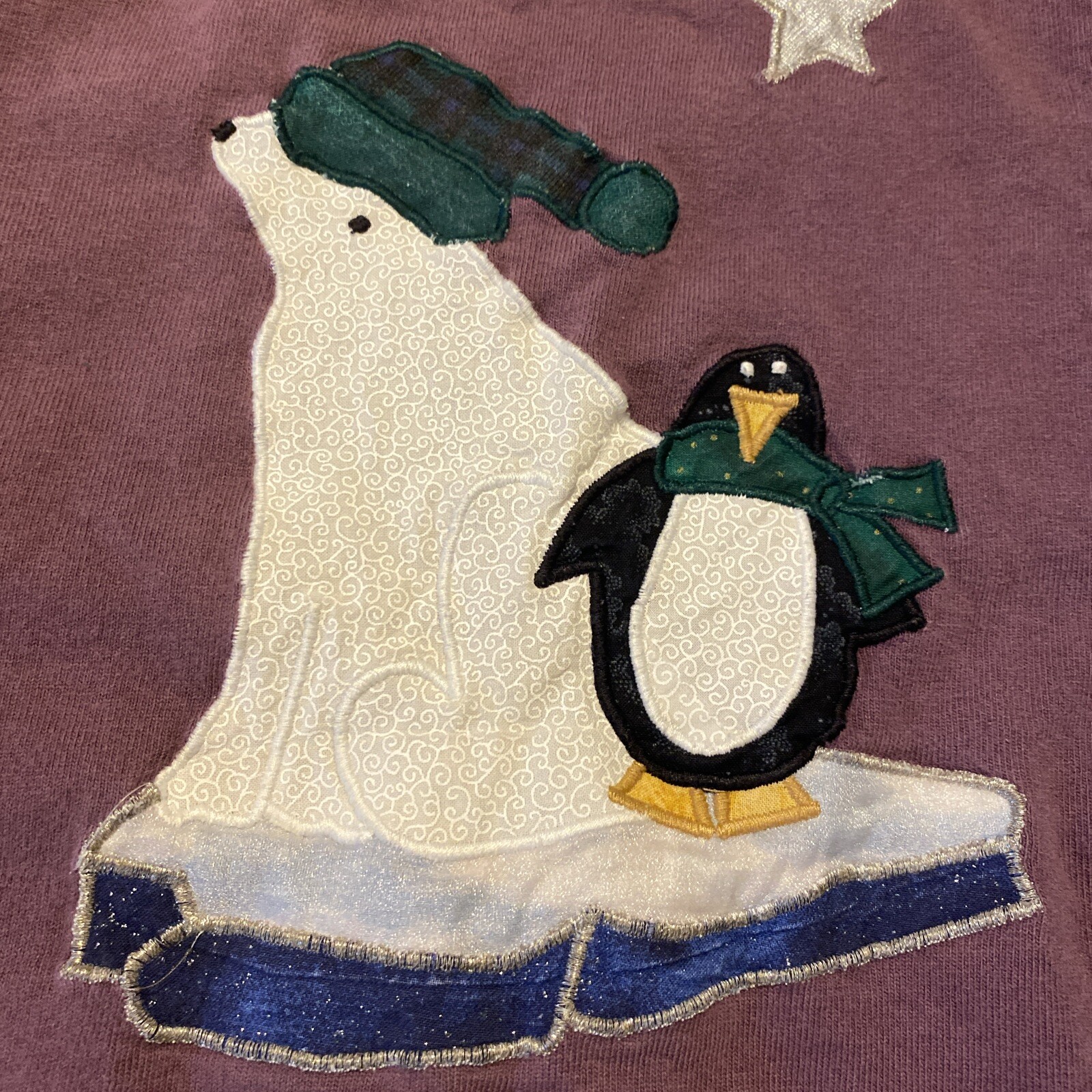 Vintage Men’s Henley Size XL Winter Scene Design Polar Bear Penguin See Pics gallery
