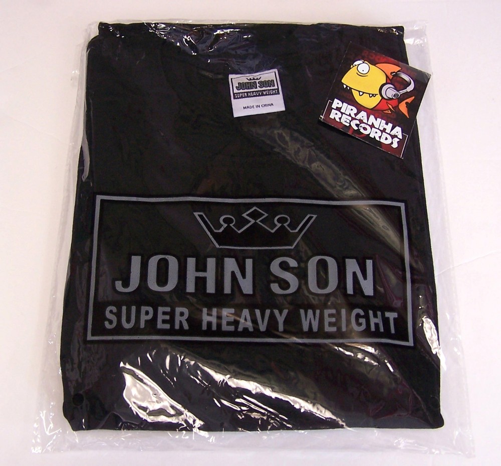 John Son Premium Quality Black T-Shirt 2XL 100% Cotton Piranha Records