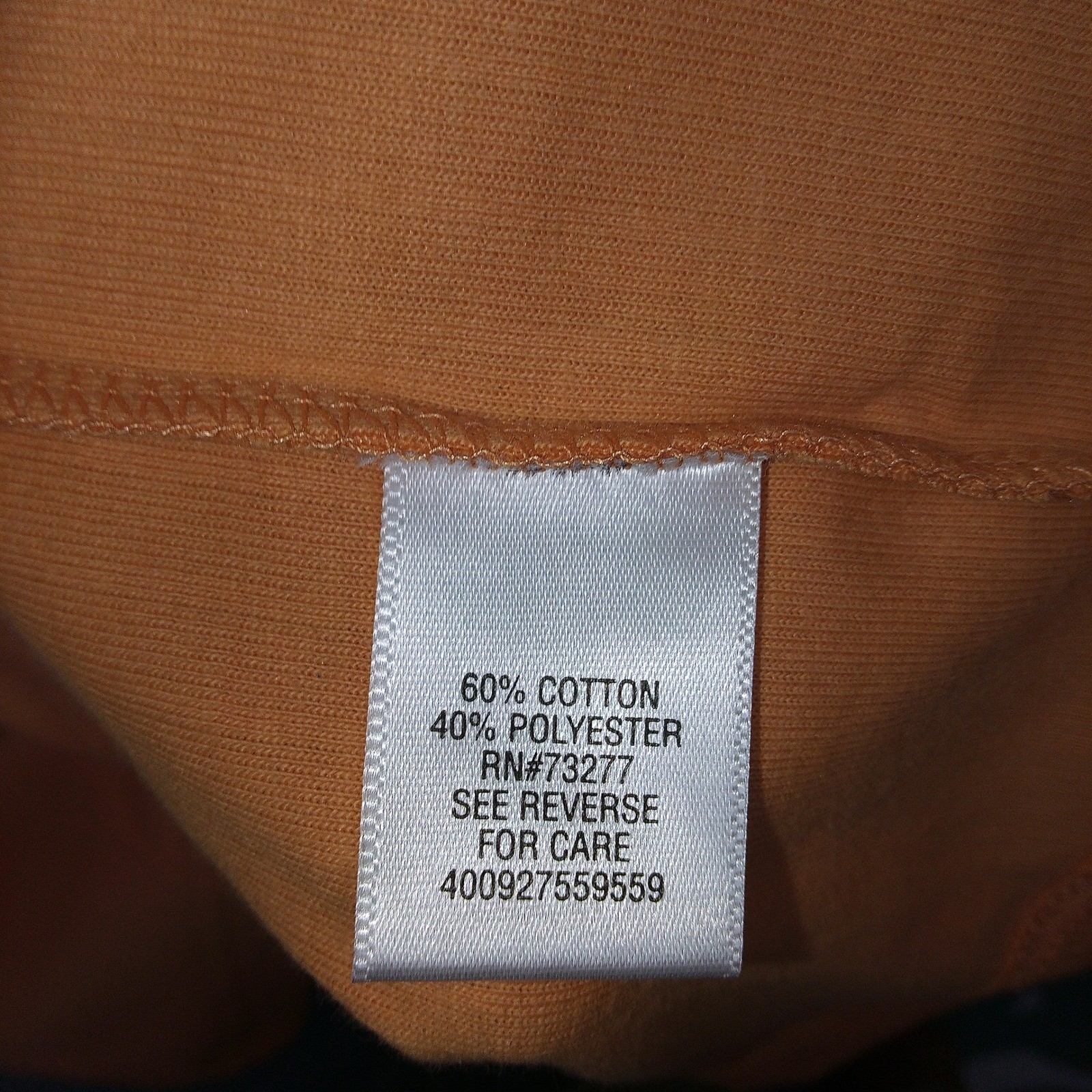 Croft & Barrow Mens Orange Ribbed Crew Neck T Shirt Easy Care Size Large gallery