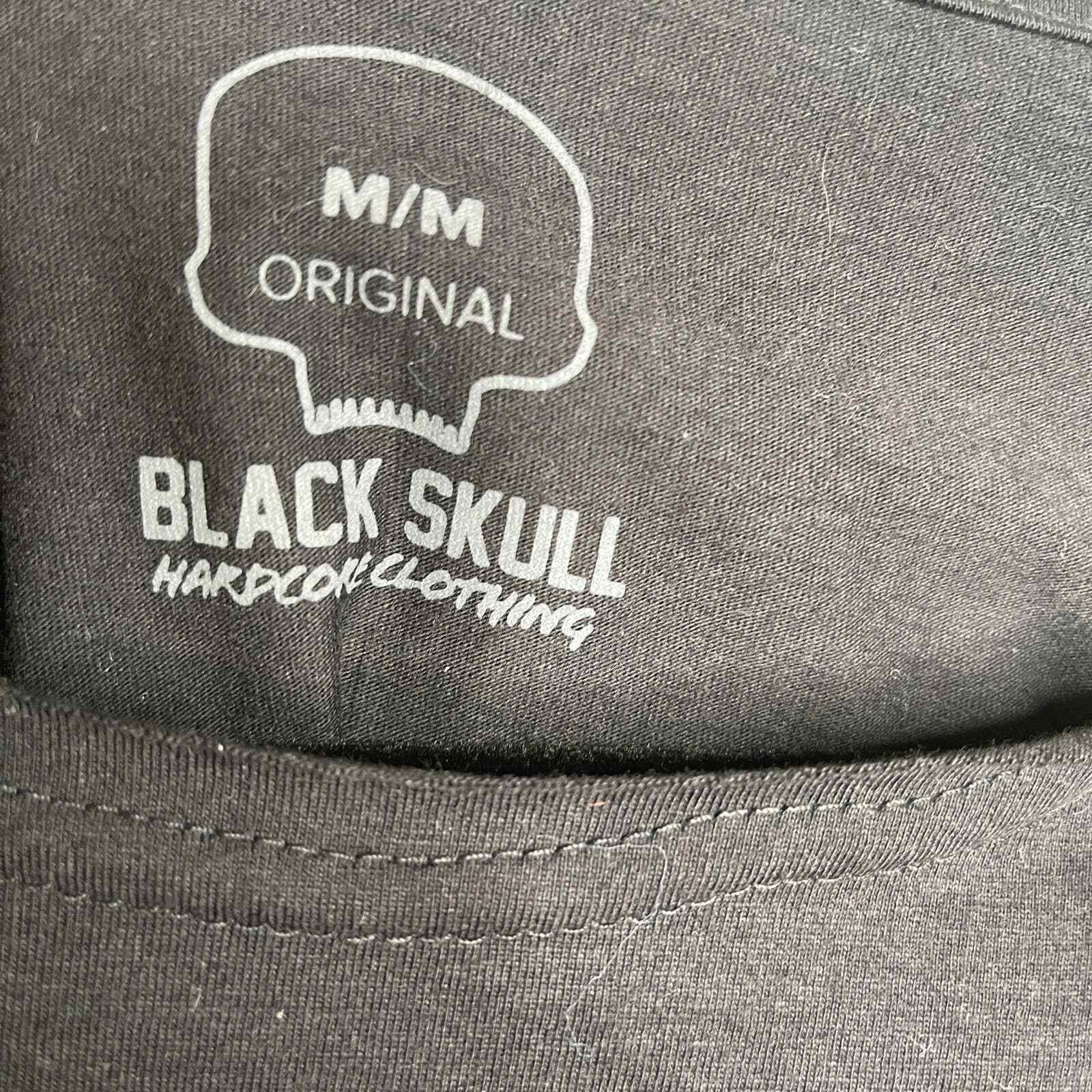 Black Skull Red White And Blue USA Flag Mens Medium Black Tshirt gallery