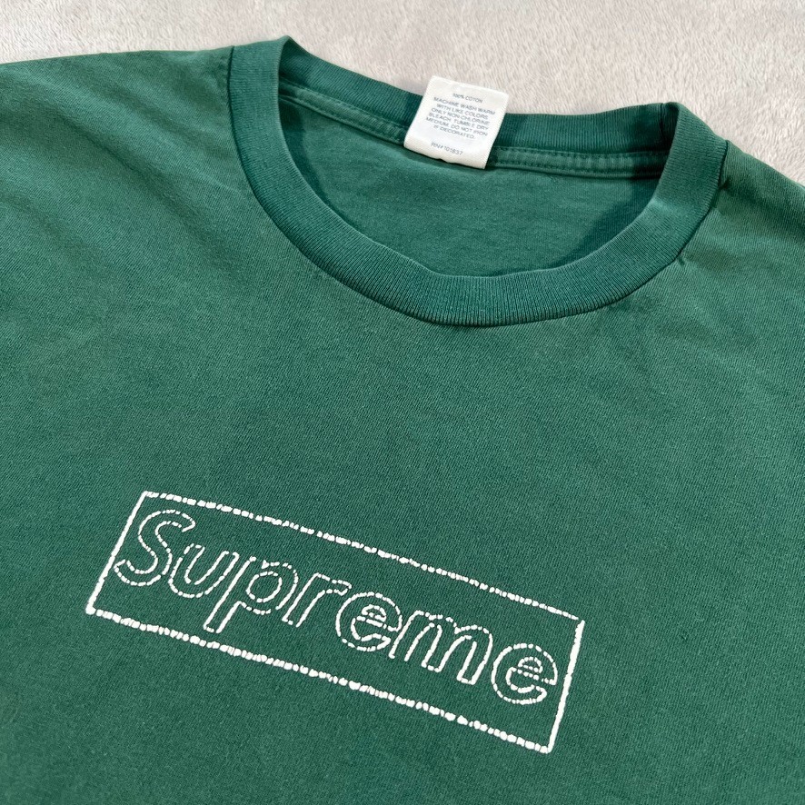 Supreme Kaws Chalk Box Logo T-Shirt Men's Size Medium SS21 Green Short Sleeve gallery