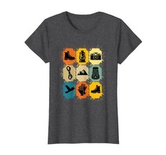 Hiking Gear Essentials Mountain Hiking Camping T-Shirt, Women, Dark Heather G…
