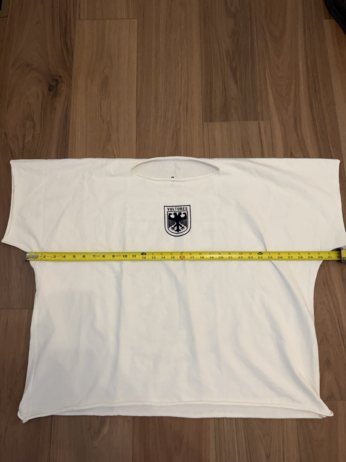 Vultures Logo Graphic Oversized Crew Neck Cotton Knit T-Shirt, White/Black 2 gallery
