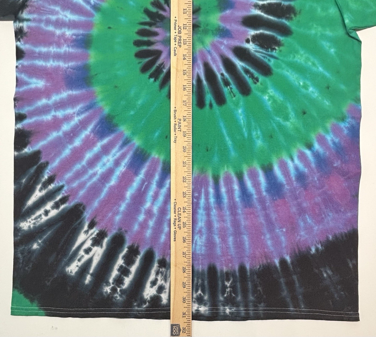 Tie Dye Swirl Adult Unisex T-Shirt Size XL Hand Dyed Multicolor Long Length Tee gallery